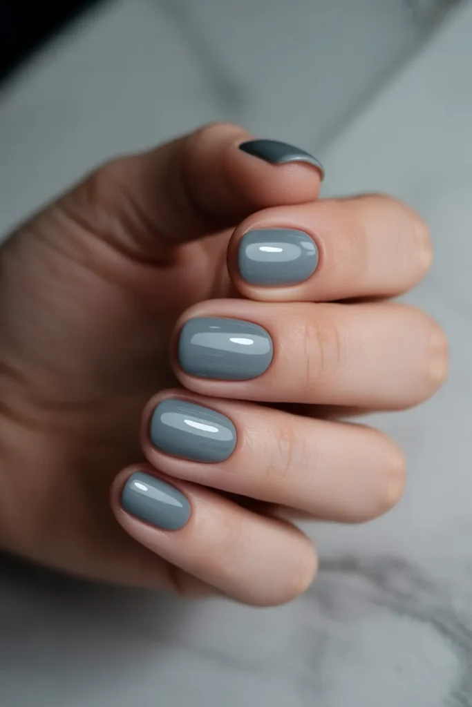 soft gray nails