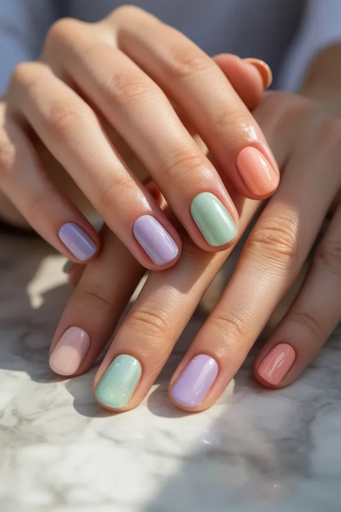 soft pastel jelly nails