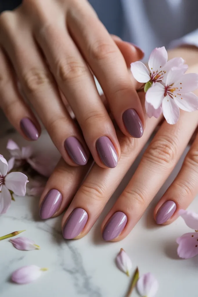 soft plum nails