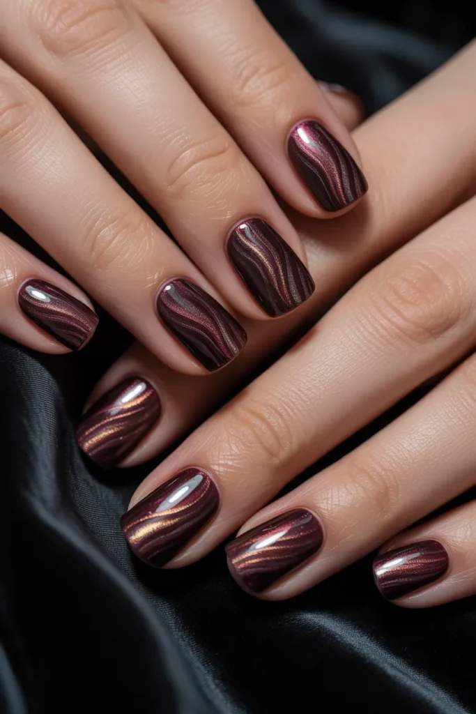 velvet nails, magnetic polish