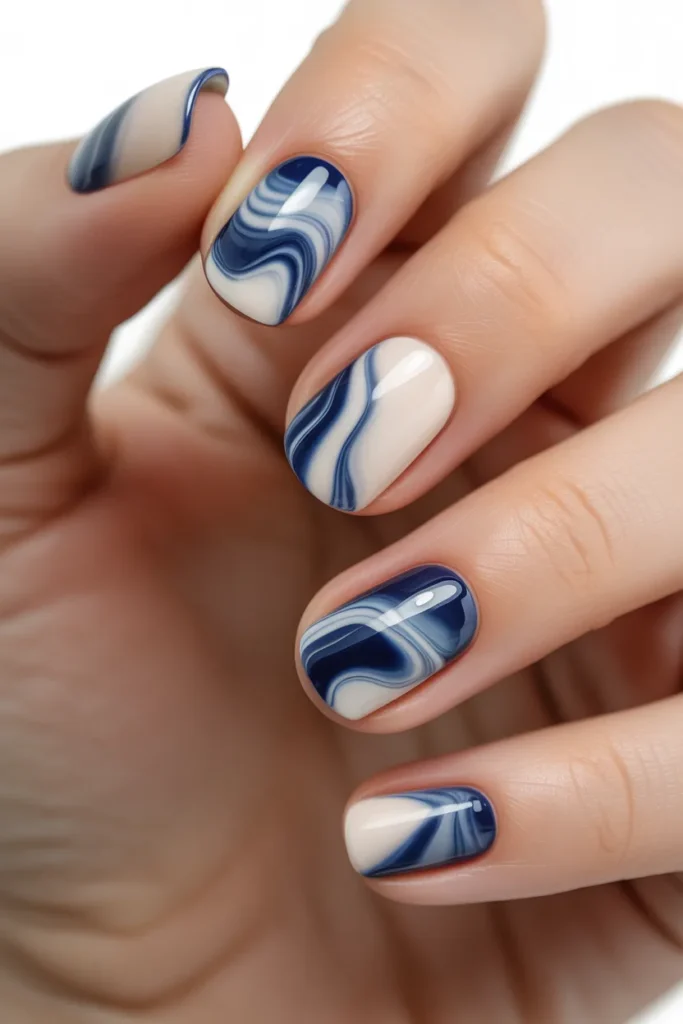 dual tone marble nails