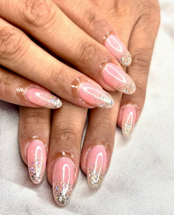 All-Over Rhinestone Glitter Nails
