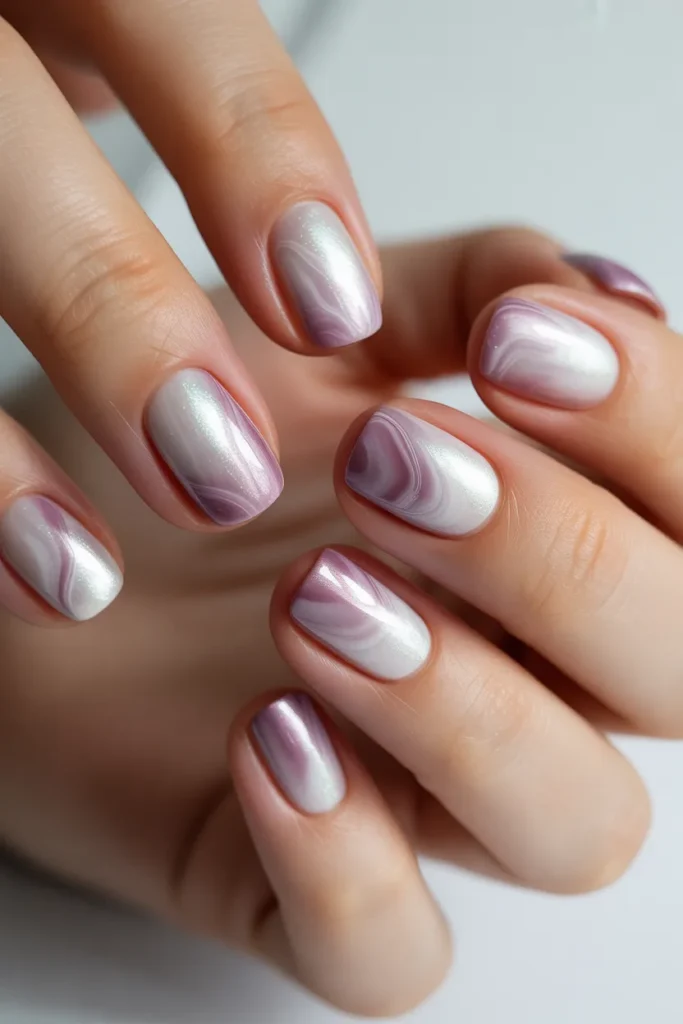 ombre marble nails