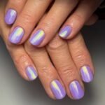 Lavender Aurora Chrome Nails
