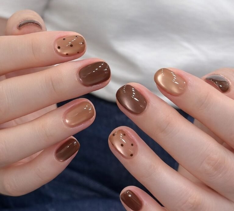 Super Easy Fall Nails Short