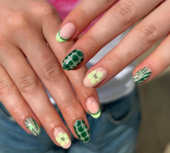 lime green nails