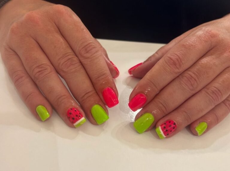 watermelon nail design