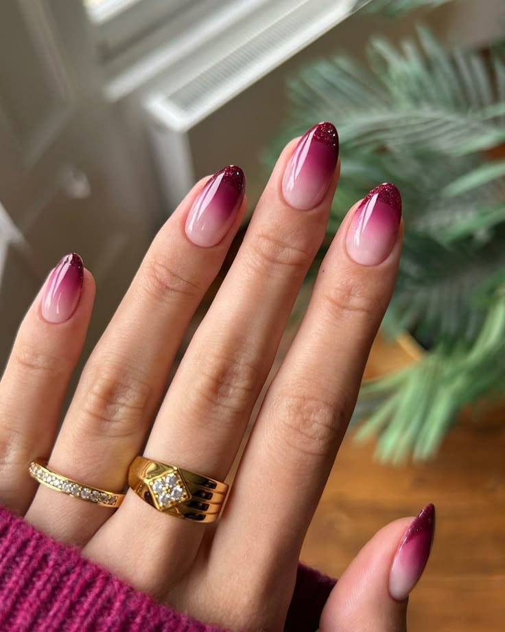 Berry Ombre Tips