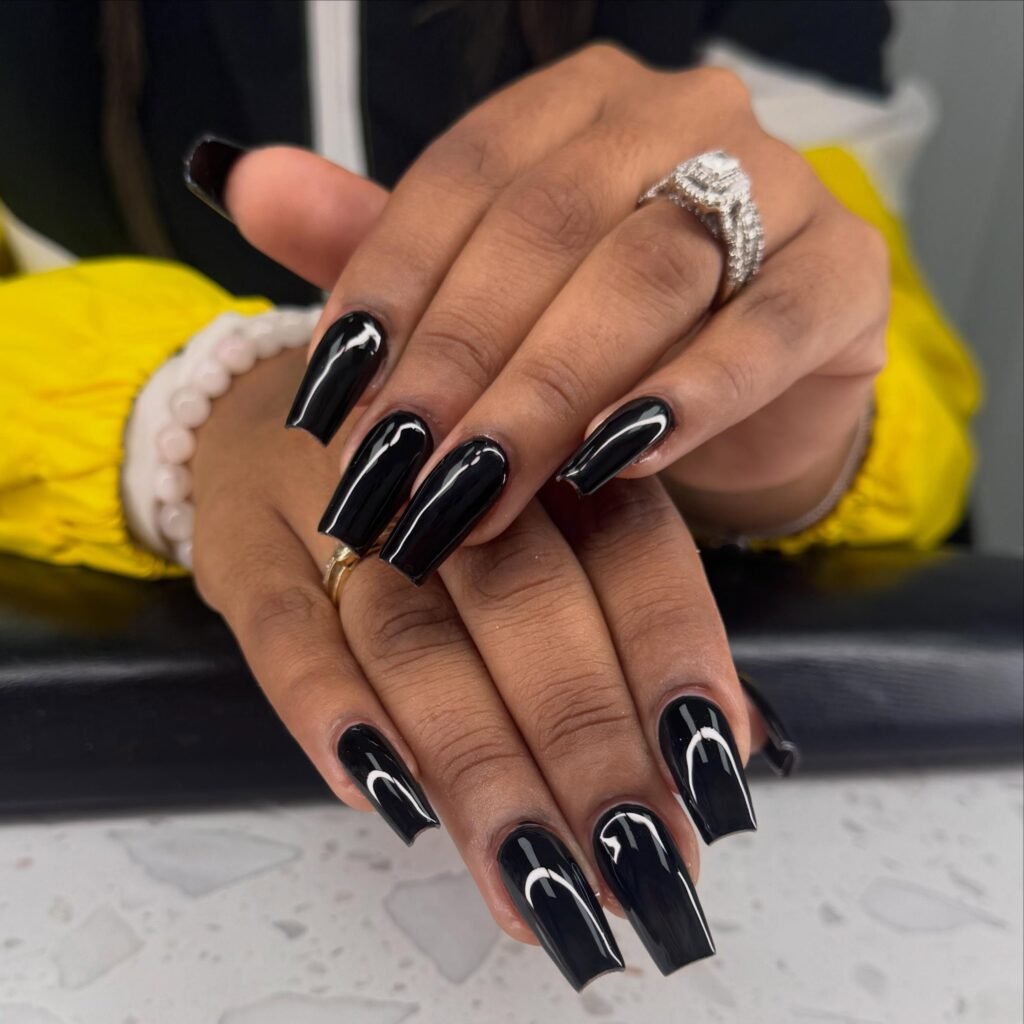 Black Velvet Coffin Nails