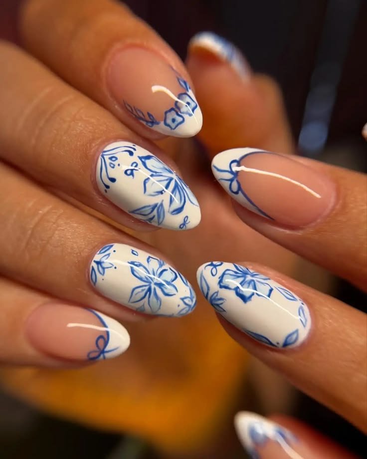 Blue Porcelain Floral