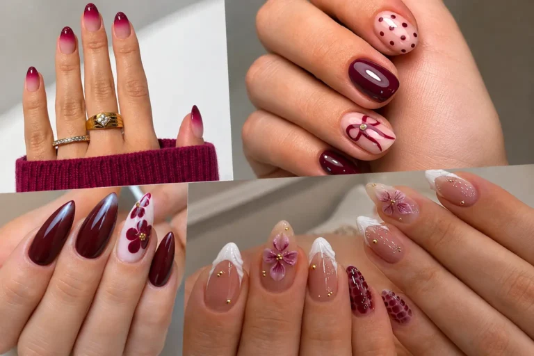 Burgundy Fall Nail Designs