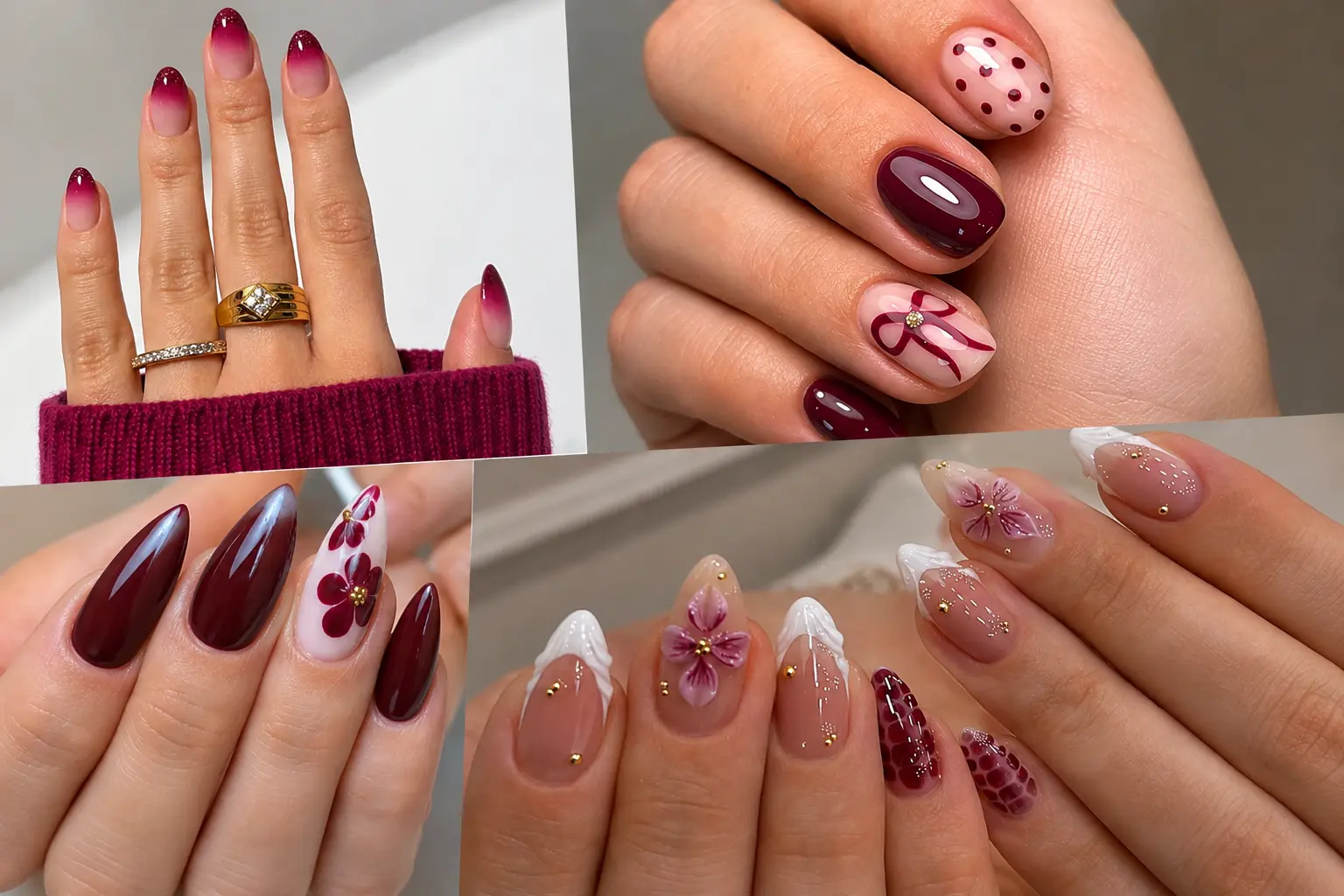 Burgundy Fall Nail Designs