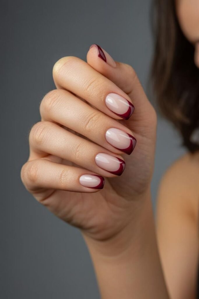 Burgundy Outline French