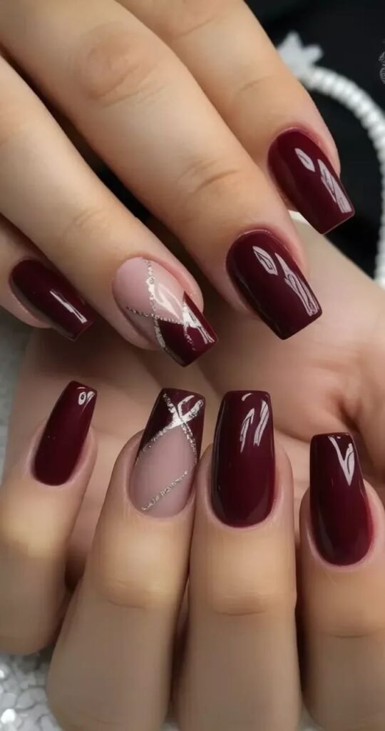 Burgundy Ribbon Tips