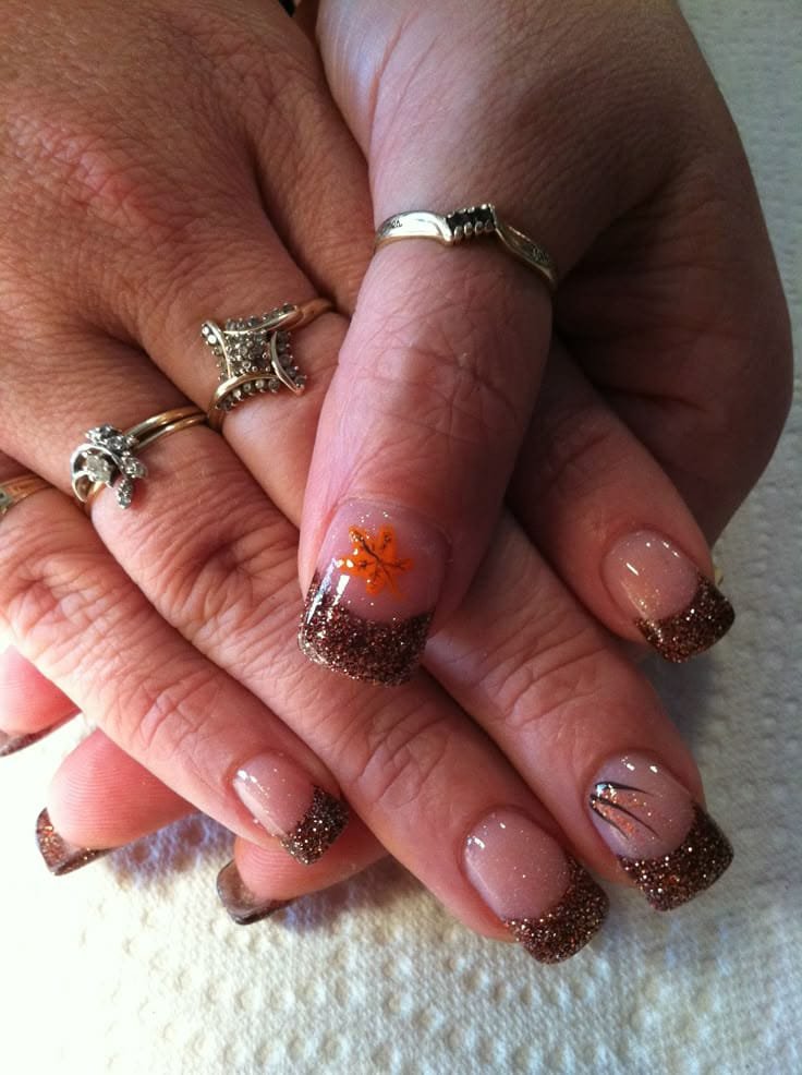 Burnt Copper Glitter Bloom