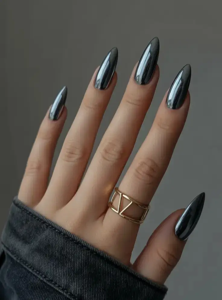 Chrome Almond Nails