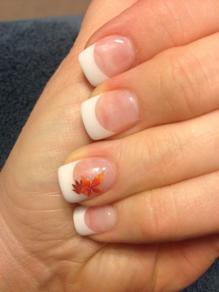 Classic Fall Leaf French Tips