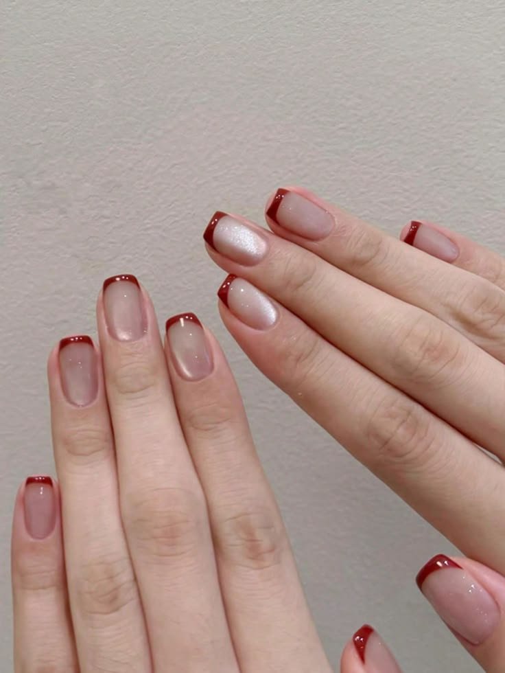 Deep Cherry French Tips