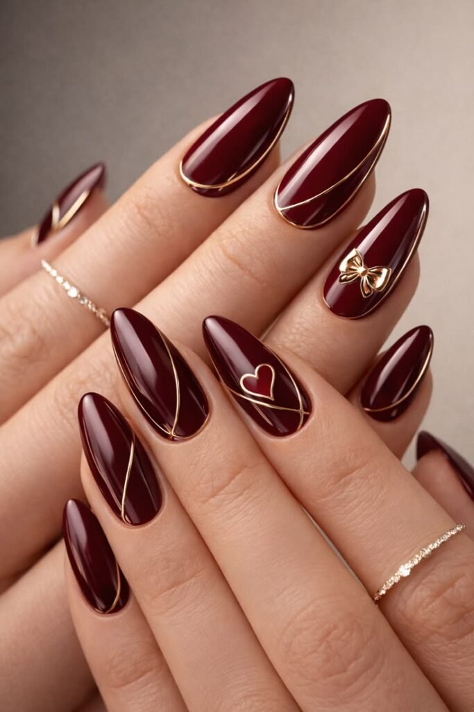 Gold-Lined Burgundy Luxe