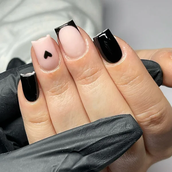 Heart Accent Nails