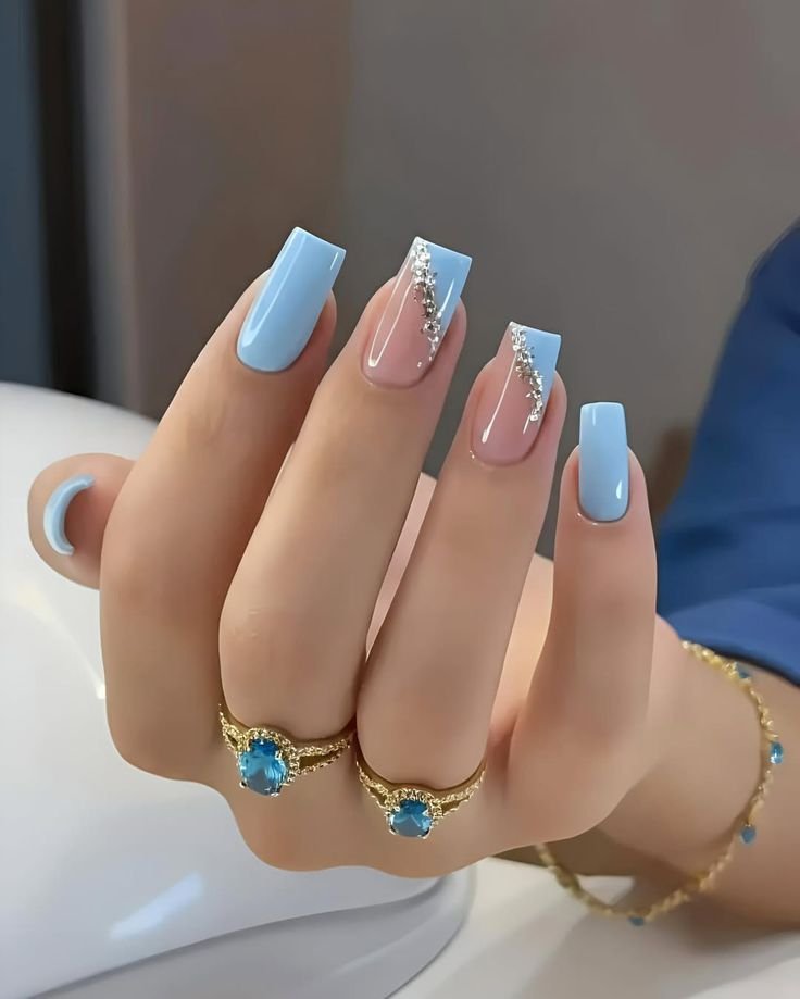 Icy Blue Glam Fade