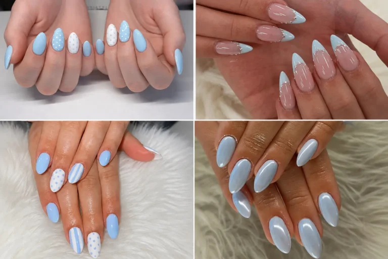 Light Blue Fall Nail Designs Ideas