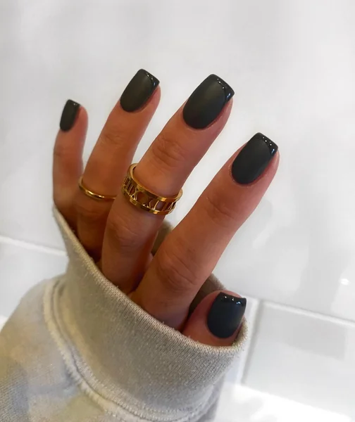 Matte Black Nails
