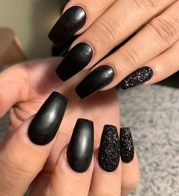 Matte Black with Glitter Texture