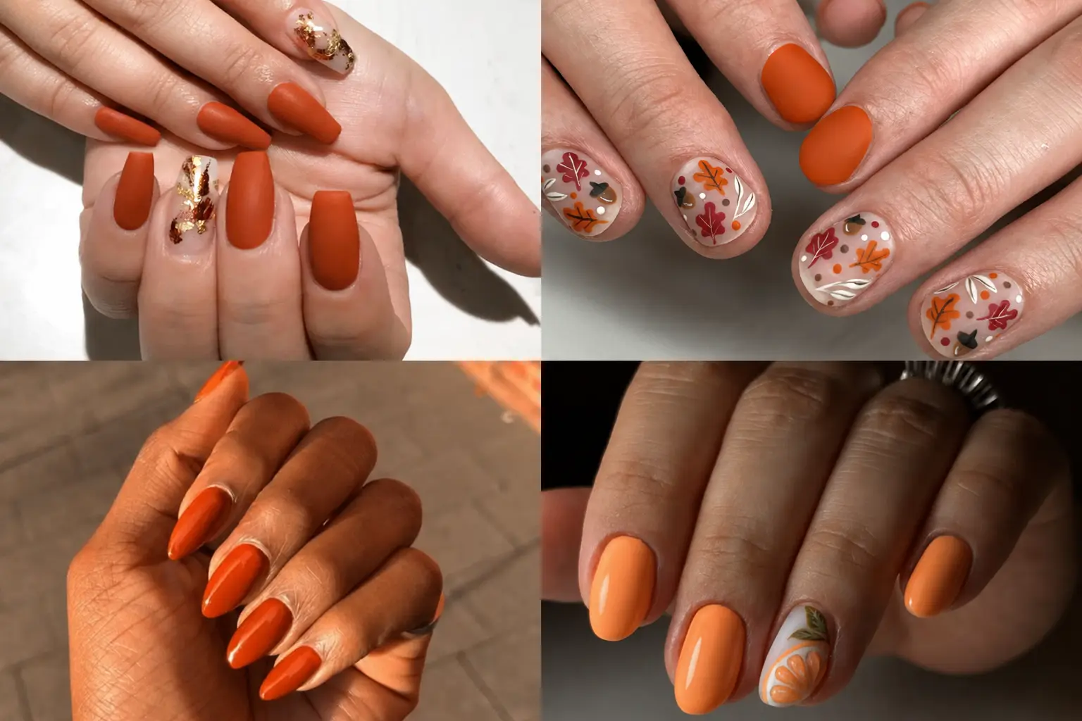 Matte Burnt Orange Nail Designs