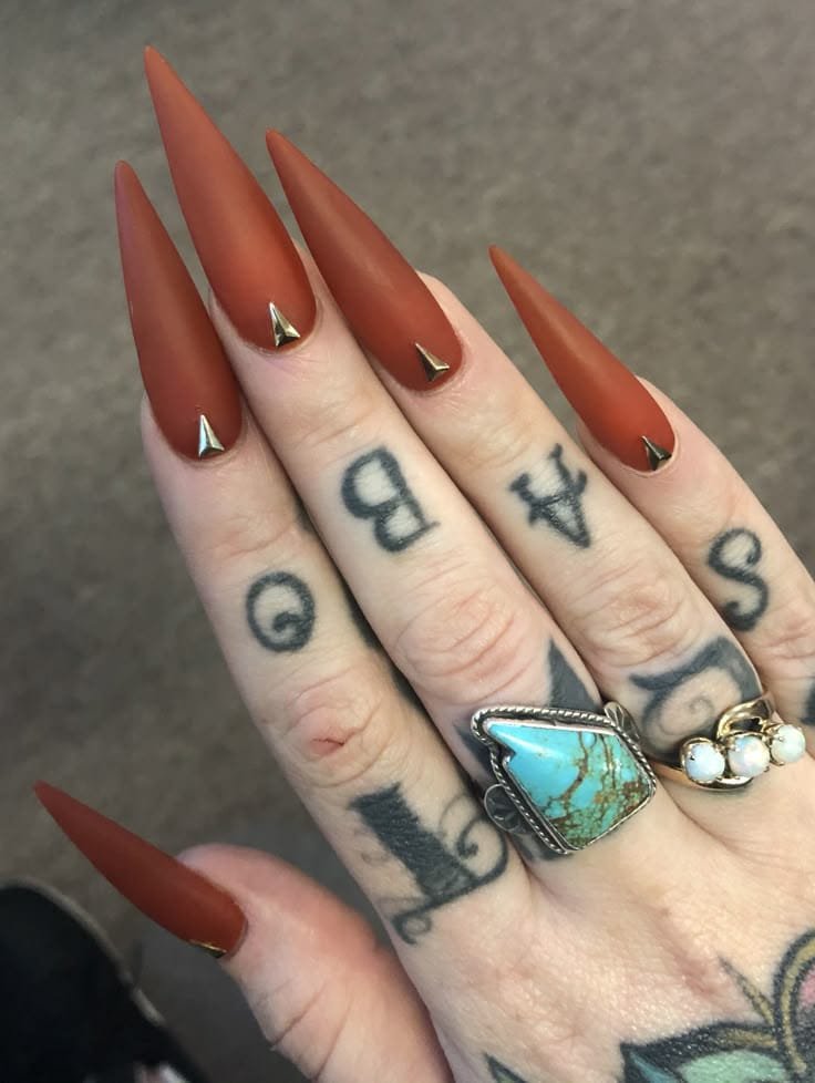 Matte Burnt Stiletto Edge