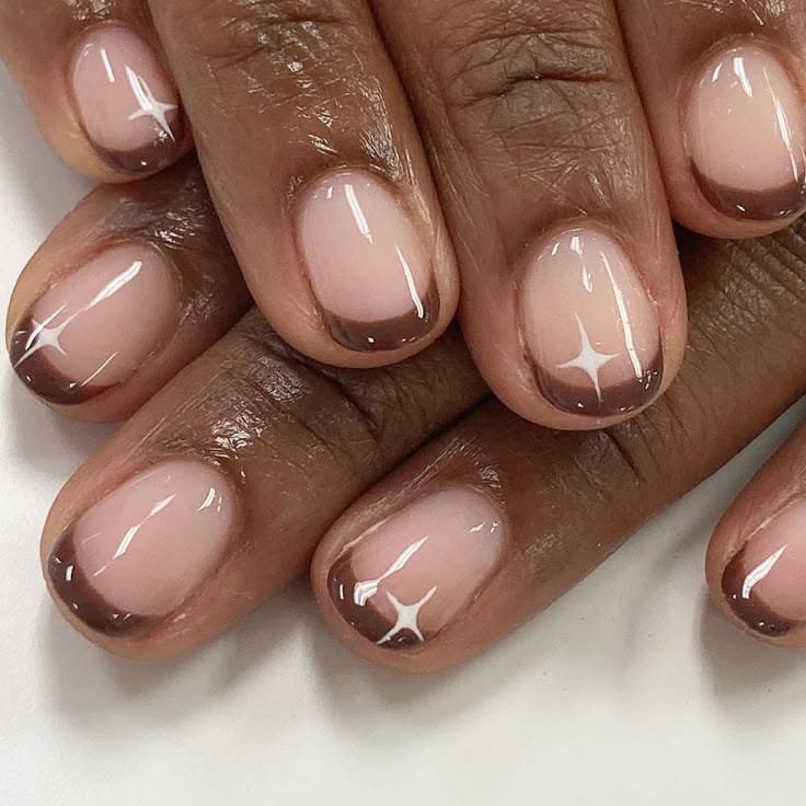 Mocha Gloss French Tips