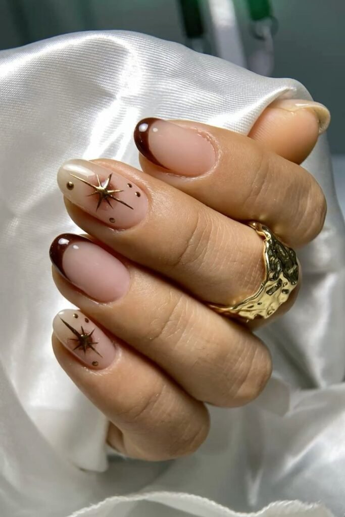 Mocha Star French Tips