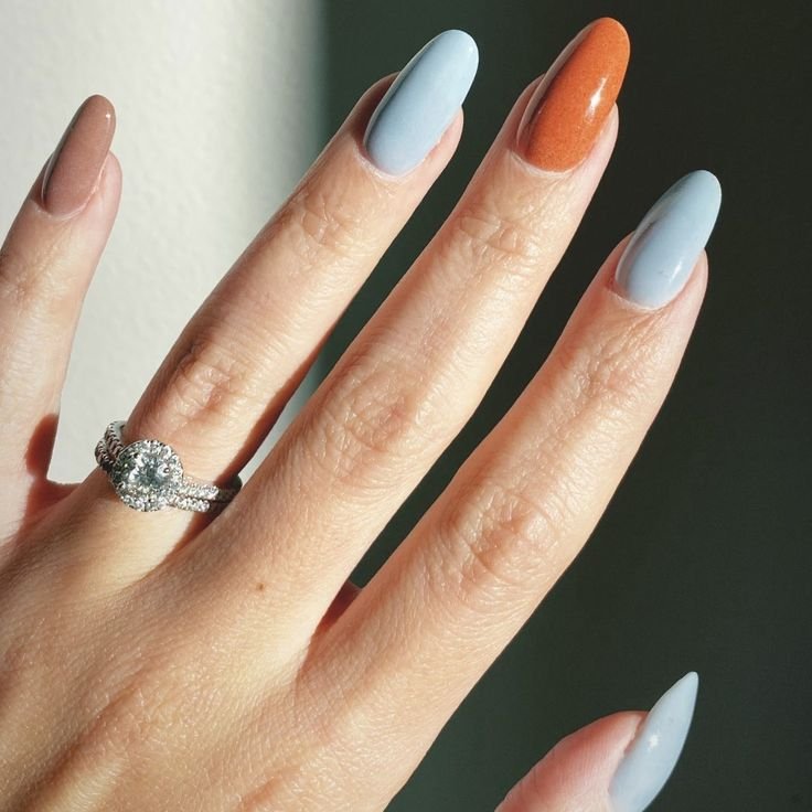 Soft Blue & Autumn Accent