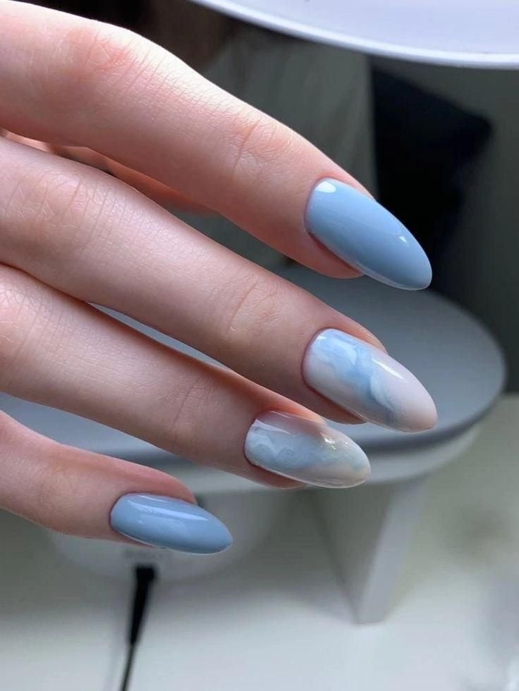 Soft Blue Marble Elegance