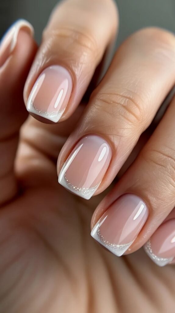 Soft Glitter French Glow