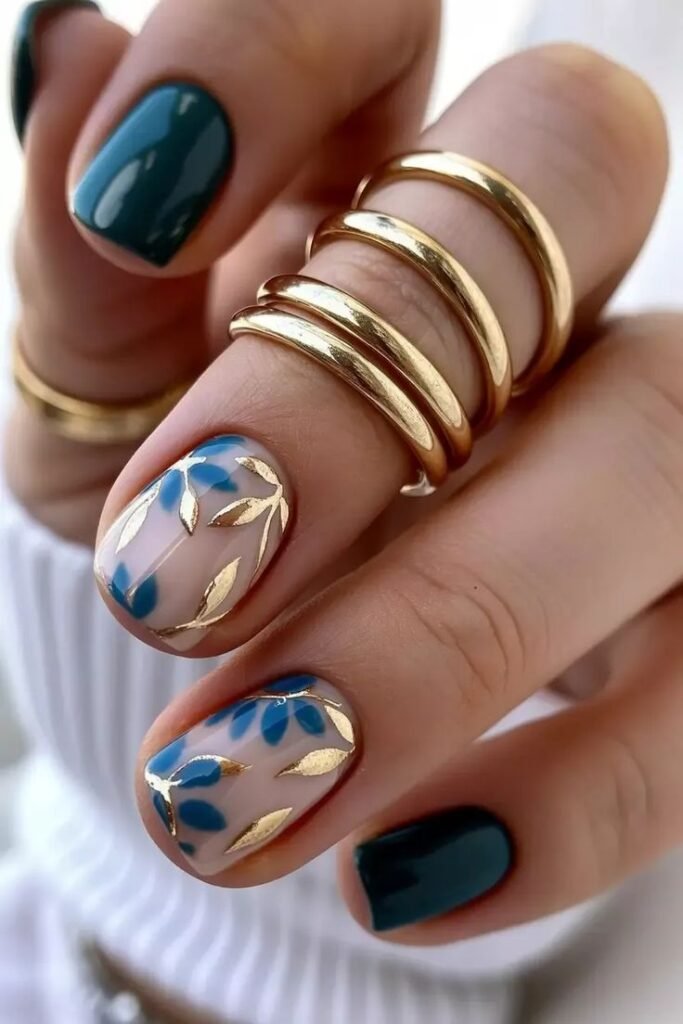 Teal & Gold Botanical