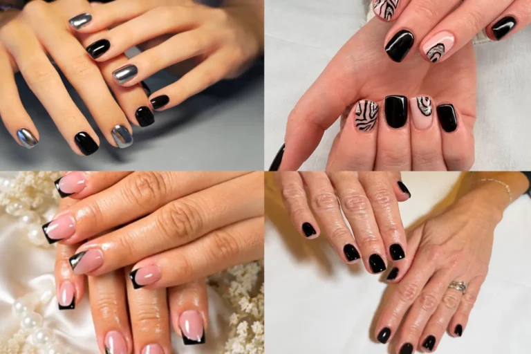 black nails design ideas short