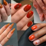 burnt orange gel nails