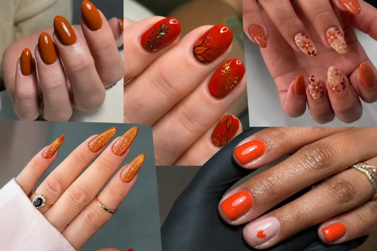 burnt orange gel nails