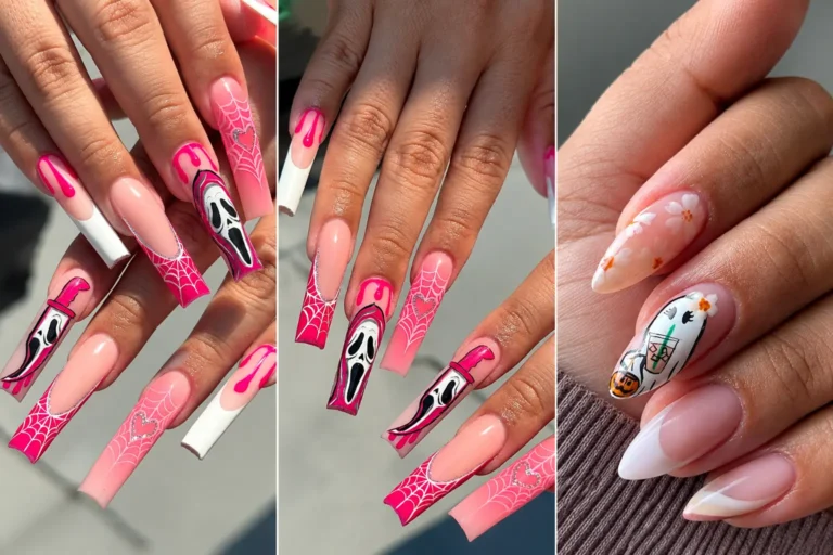 Pink Ghost Nails