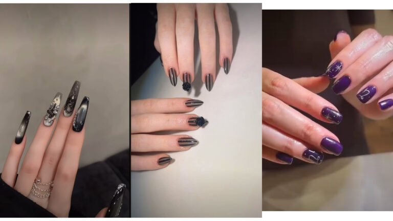 dark feminine nails