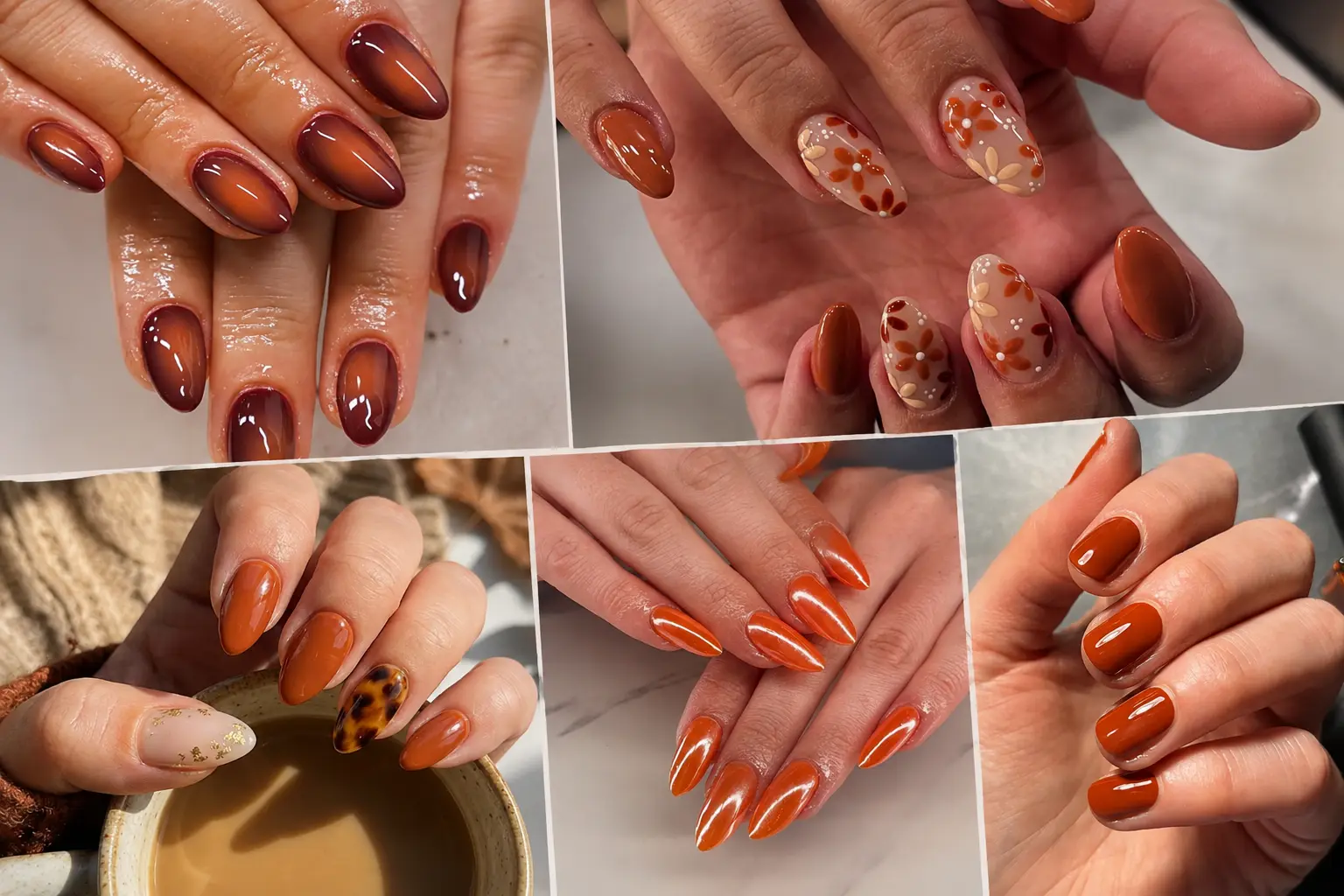 fall burnt orange nails