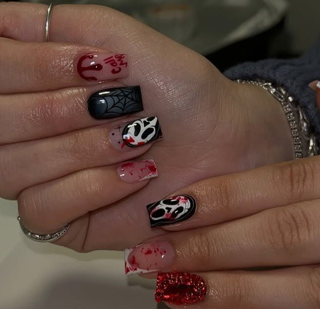ghost face nails