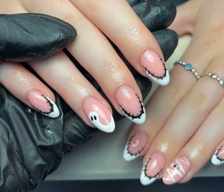 Black and White Halloween Nails