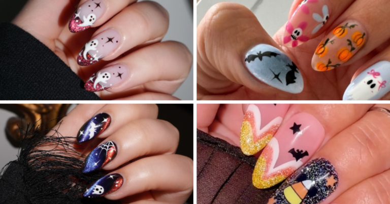 short and long halloween nails